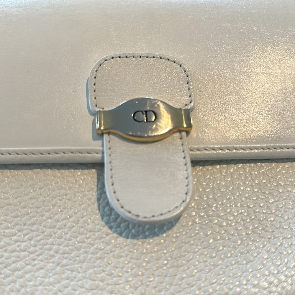 Authentic Christian Dior White Vintage Crossbody Bag Purse Leather w/ COA! - Picture 3 of 7